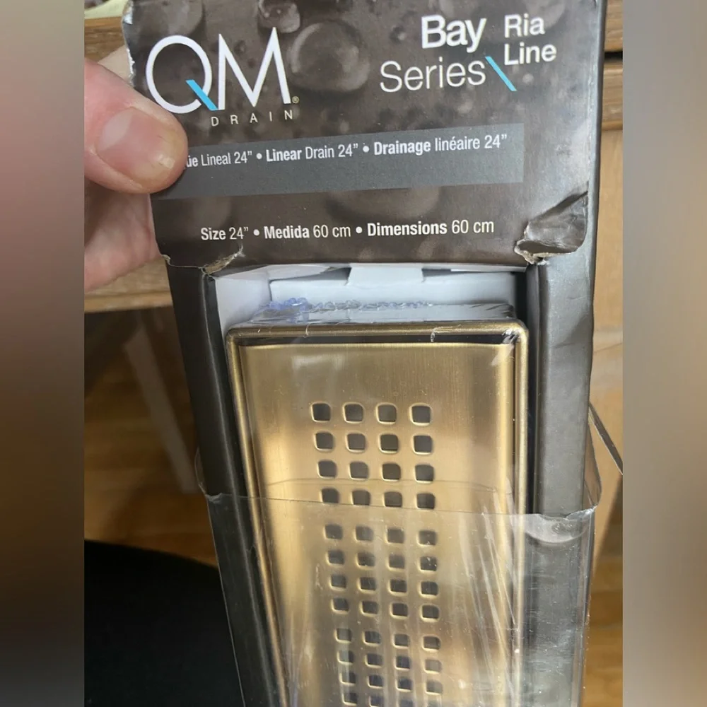 QM Drains Bay Series Ria Line Satin Gold 24